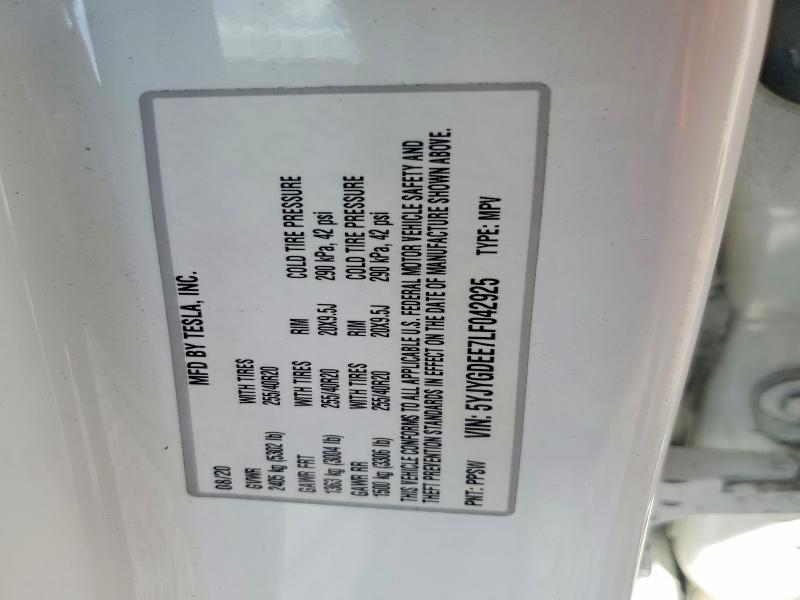 Aukcja sprzedaży 2020 Tesla Model Y, vin: 5YJYGDEE7LF042925, numer aukcji: 65508246