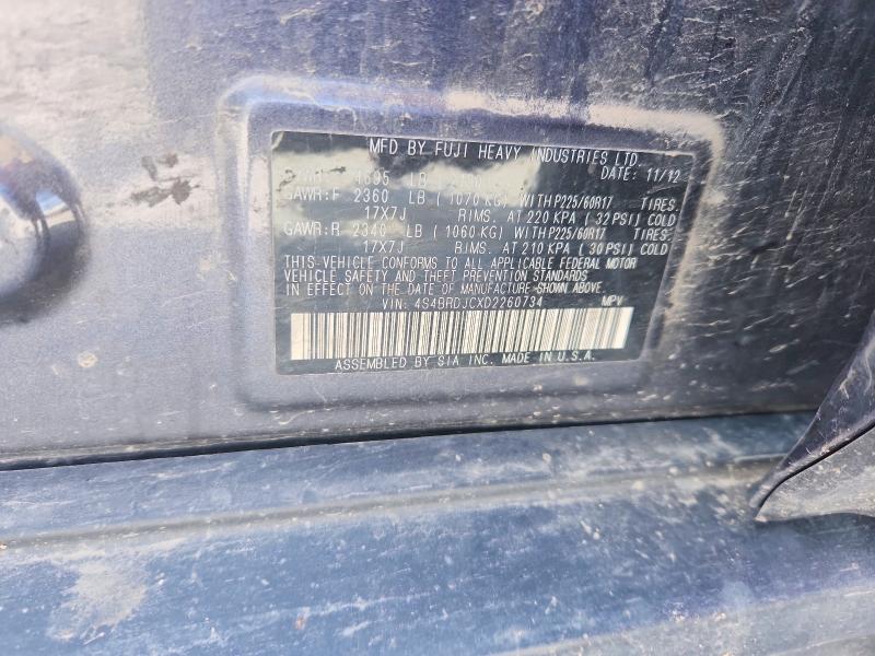 Aukcja sprzedaży 2013 Subaru Outback, vin: 4S4BRDJCXD2260734, numer aukcji: 62570306