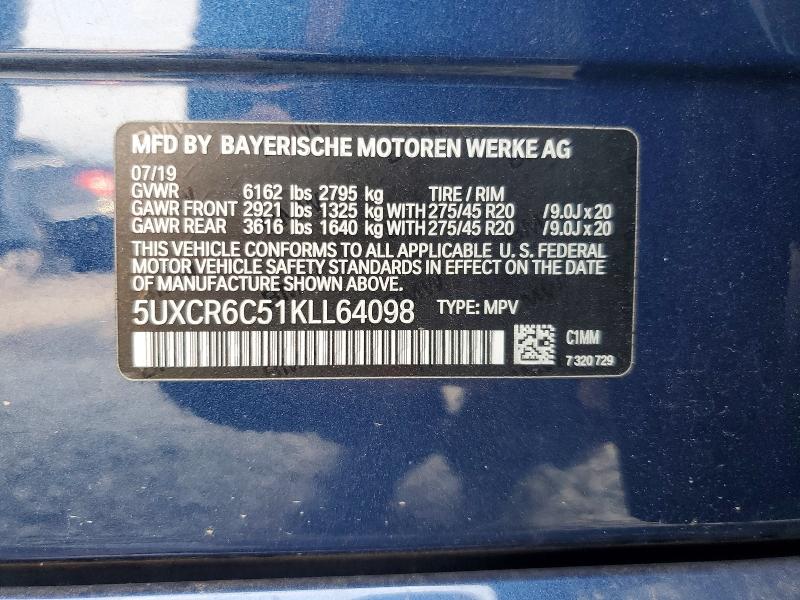 Продаж на аукціоні авто 2019 Bmw X5, vin: 5UXCR6C51KLL64098, номер лоту: 63928716