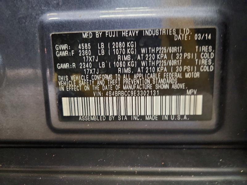 Продаж на аукціоні авто 2014 Subaru Outback, vin: 4S4BRBCC9E3302131, номер лоту: 64968736