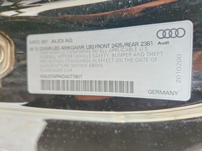 63843706 :رقم المزاد ، WAUCFAFR4DA077801 vin ، 2013 Audi A5 مزاد بيع