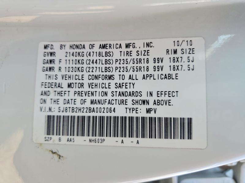 Продаж на аукціоні авто 2011 Acura Rdx, vin: 5J8TB2H22BA002064, номер лоту: 62532996
