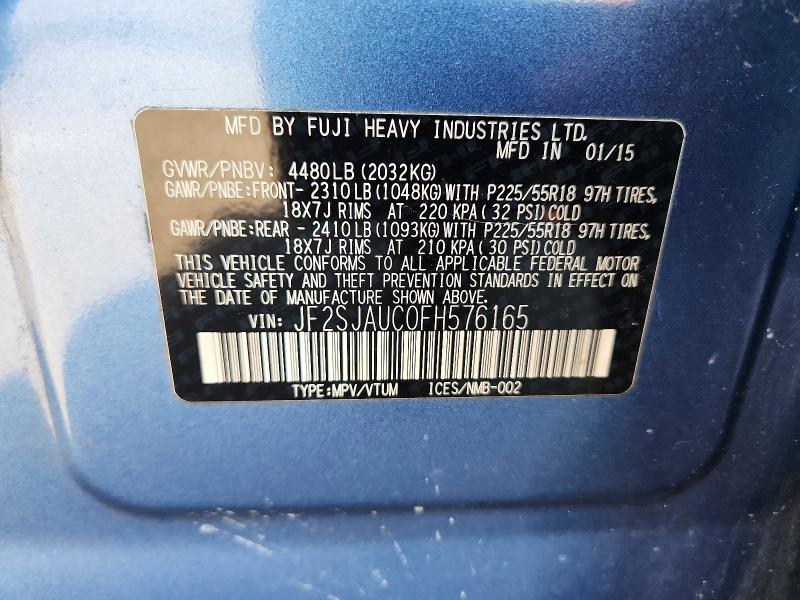 Aukcja sprzedaży 2015 Subaru Forester, vin: JF2SJAUC0FH576165, numer aukcji: 66431706