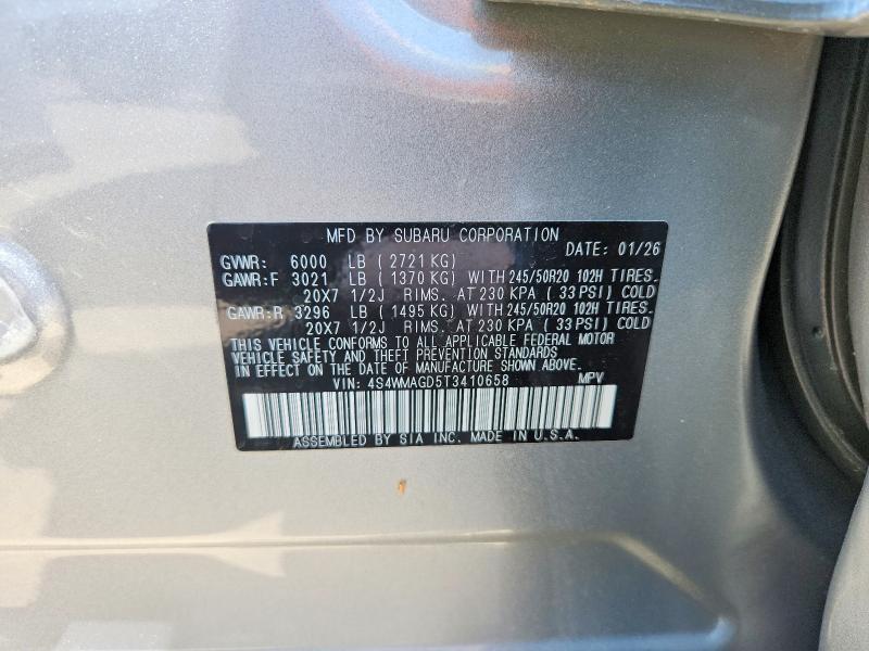 Продаж на аукціоні авто 2026 Subaru Ascent, vin: 4S4WMAGD5T3410658, номер лоту: 64130686