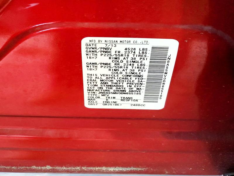 Продажа на аукционе авто 2013 Nissan Rogue, vin: JN8AS5MV0DW655185, номер лота: 63843346