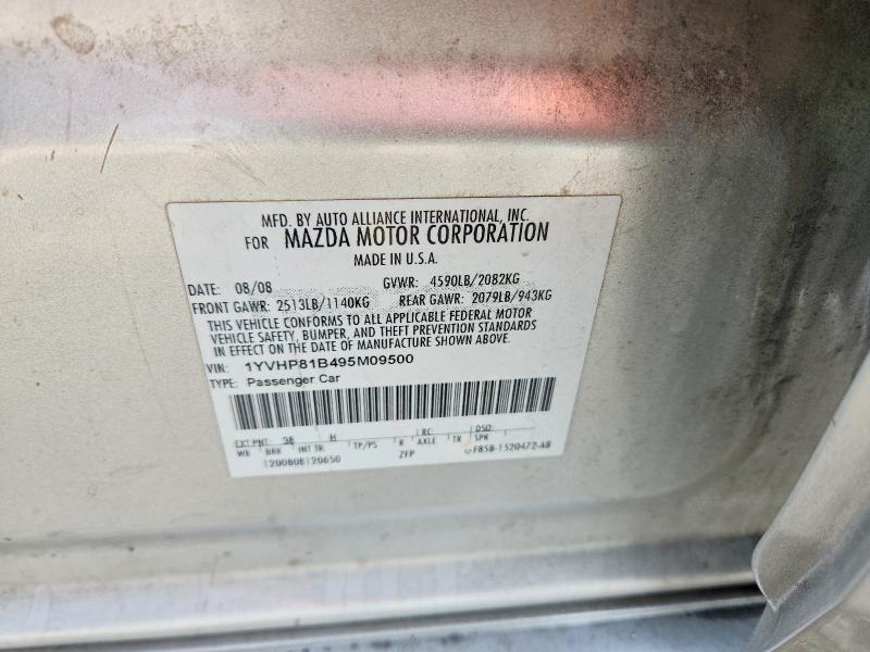 64429046 :رقم المزاد ، 1YVHP81B495M09500 vin ، 2009 Mazda 6 مزاد بيع
