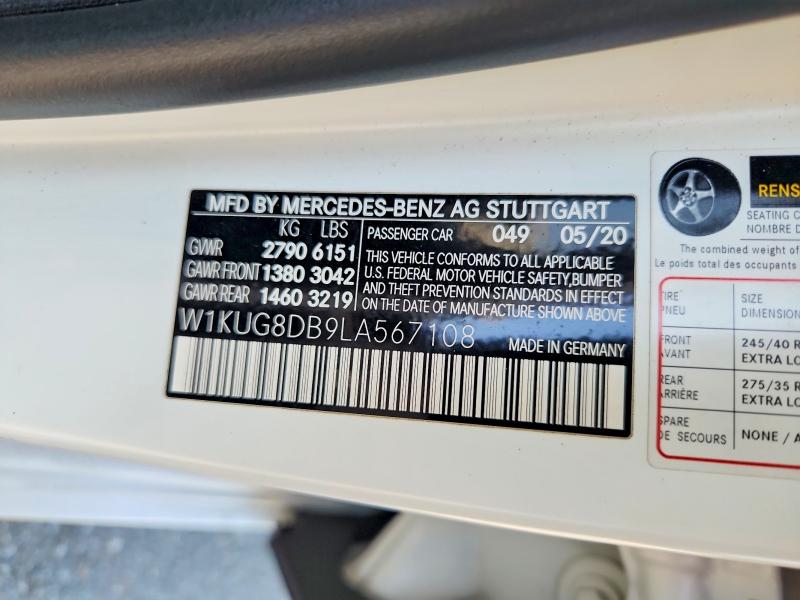Продажа на аукционе авто 2020 Mercedes-benz S, vin: W1KUG8DB9LA567108, номер лота: 64497096