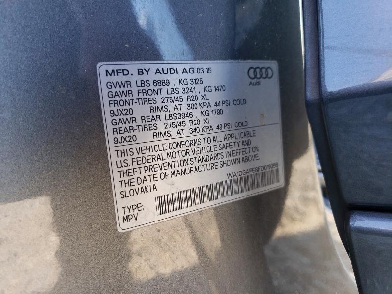 Aukcja sprzedaży 2015 Audi Q7, vin: WA1DGAFE8FD019056, numer aukcji: 63856296