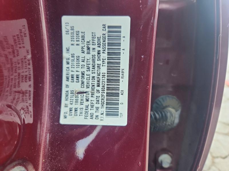 64794486 :رقم المزاد ، 1HGCR2F56DA231360 vin ، 2013 Honda Accord مزاد بيع