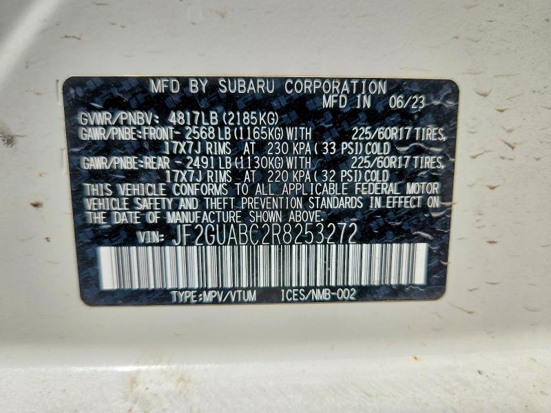 Продажа на аукционе авто 2024 Subaru Crosstrek, vin: JF2GUABC2R8253272, номер лота: 66764026