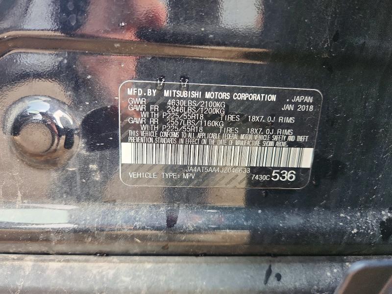 63616396 :رقم المزاد ، JA4AT5AA4JZ046633 vin ، 2018 Mitsubishi Eclipse Cross مزاد بيع