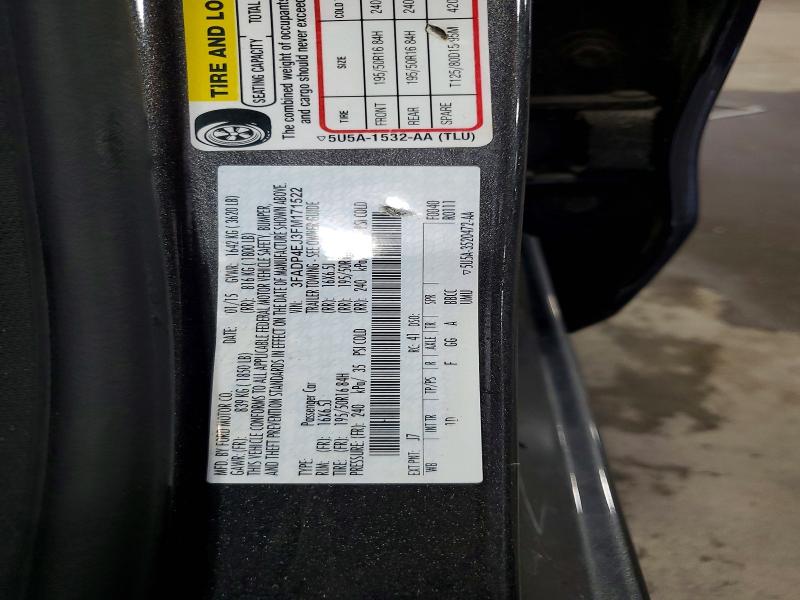 65135966 :رقم المزاد ، 3FADP4EJ3FM171522 vin ، 2015 Ford Fiesta مزاد بيع