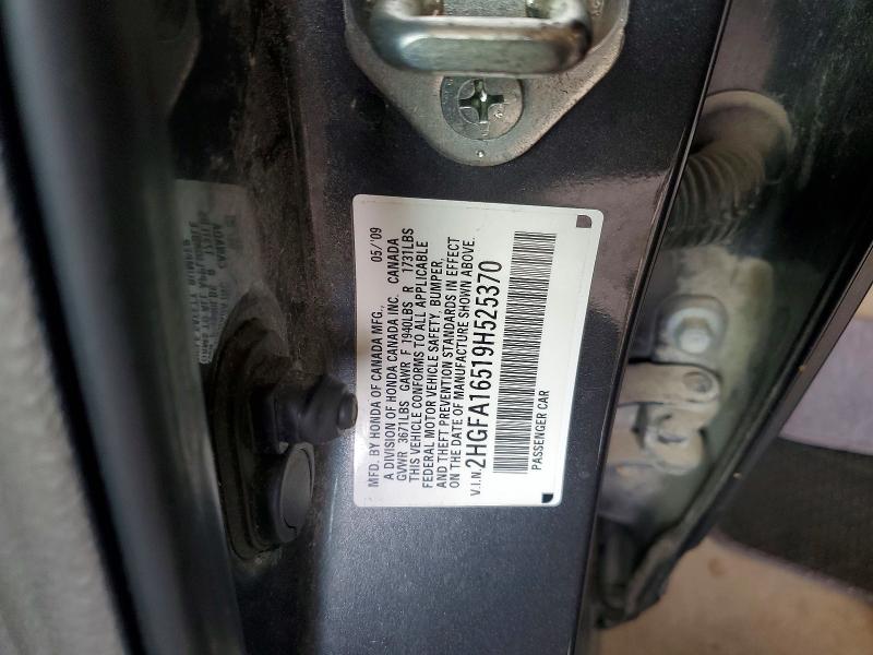Aukcja sprzedaży 2009 Honda Civic, vin: 2HGFA16519H525370, numer aukcji: 64062086