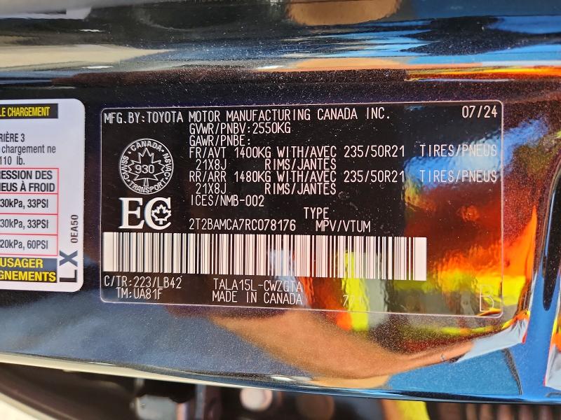 65210316 :رقم المزاد ، 2T2BAMCA7RC078176 vin ، 2024 Lexus Rx 350 مزاد بيع