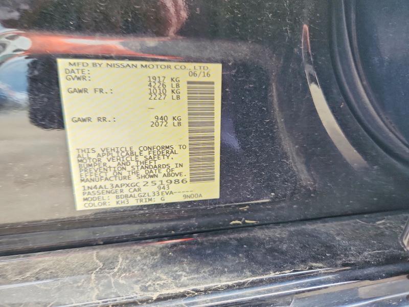 Продаж на аукціоні авто 2016 Nissan Altima, vin: 1N4AL3APXGC251986, номер лоту: 63595696