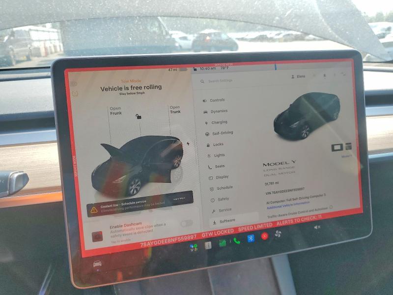 Продажа на аукционе авто 2022 Tesla Model Y, vin: 7SAYGDEE8NF559897, номер лота: 64404236