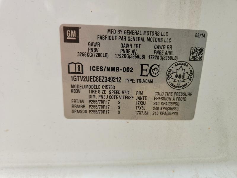 Продажа на аукционе авто 2014 Gmc Sierra, vin: 1GTV2UEC8EZ349212, номер лота: 64300306