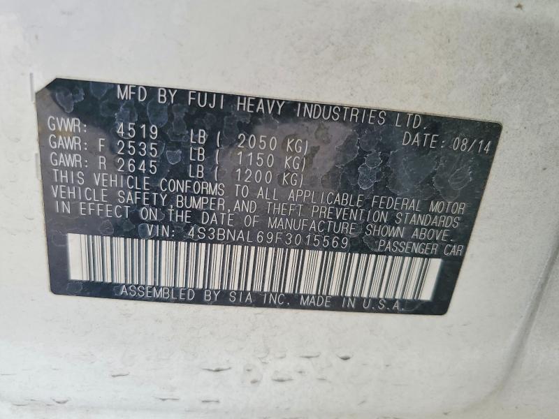 64162336 :رقم المزاد ، 4S3BNAL69F3015569 vin ، 2015 Subaru Legacy مزاد بيع