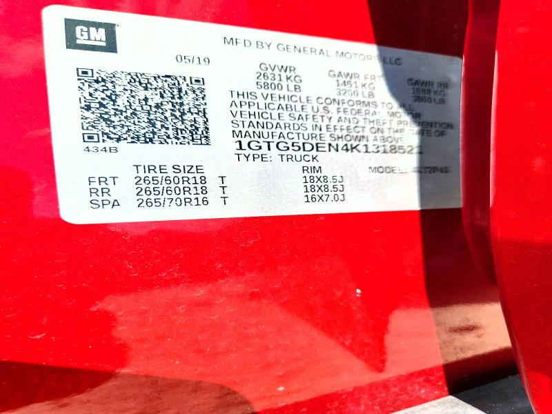Aukcja sprzedaży 2019 Gmc Canyon, vin: 1GTG5DEN4K1318521, numer aukcji: 66564906