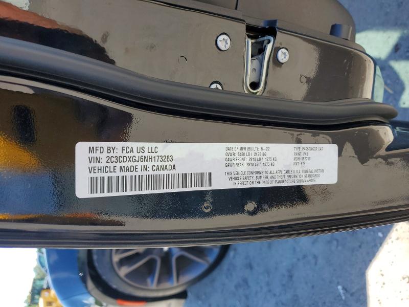 66949686 :رقم المزاد ، 2C3CDXGJ6NH173263 vin ، 2022 Dodge Charger مزاد بيع