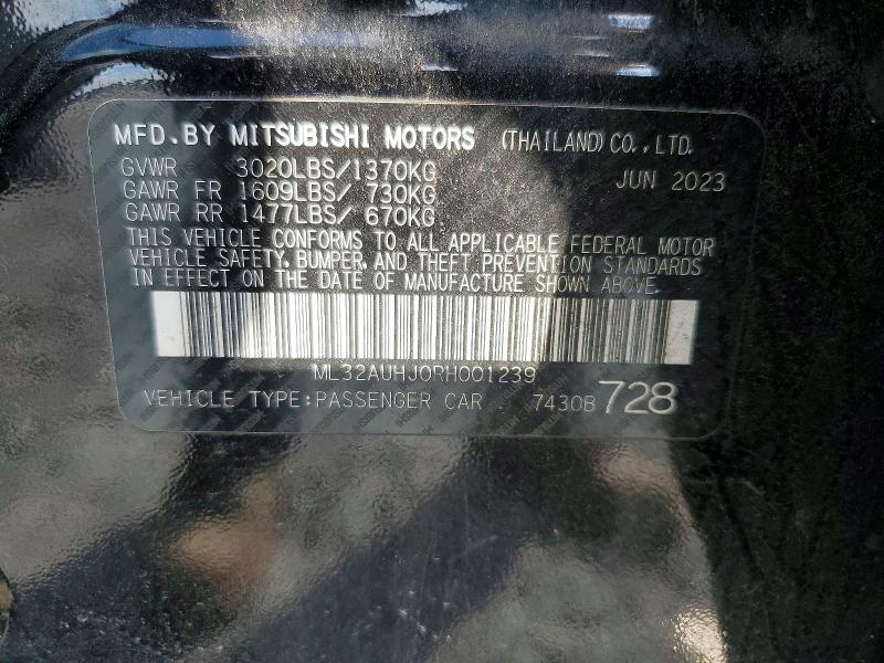 Aukcja sprzedaży 2024 Mitsubishi Mirage, vin: ML32AUHJ0RH001239, numer aukcji: 63858756