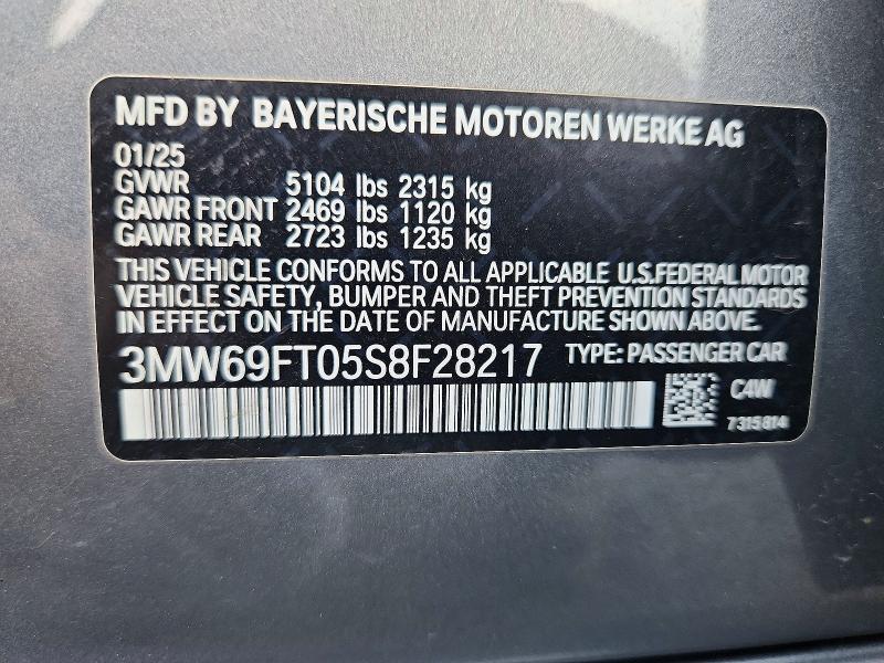 Aukcja sprzedaży 2025 Bmw M340xi, vin: 3MW69FT05S8F28217, numer aukcji: 63644916