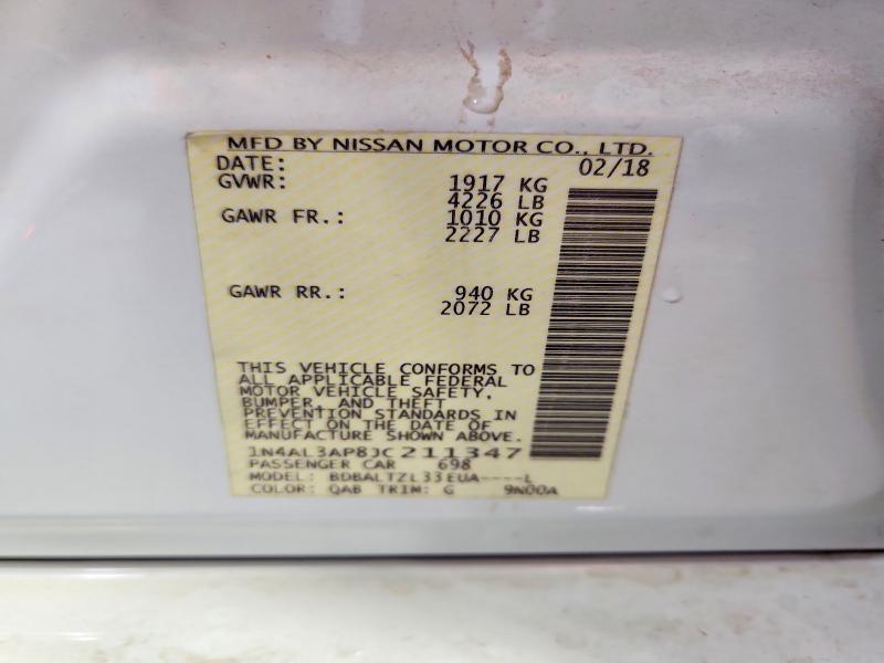 Продажа на аукционе авто 2018 Nissan Altima, vin: 1N4AL3AP8JC211347, номер лота: 66609726