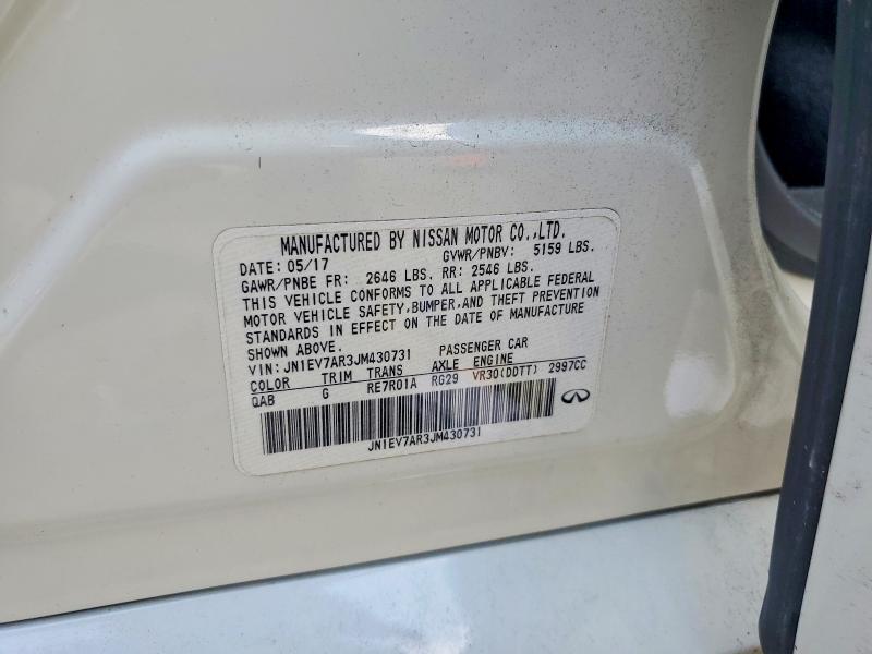 63582566 :رقم المزاد ، JN1EV7AR3JM430731 vin ، 2018 Infiniti Q50 مزاد بيع