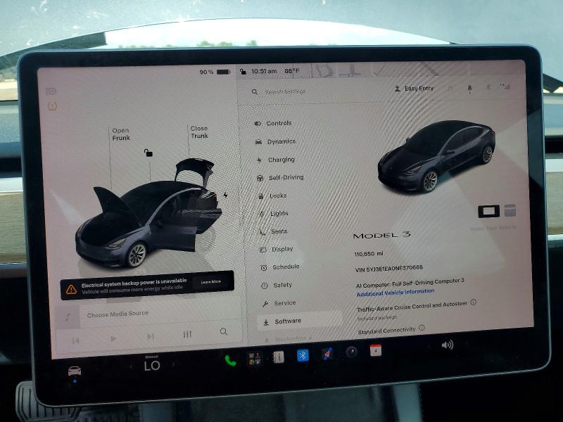 2022 Tesla Model 3 მანქანა იყიდება აუქციონზე, vin: 5YJ3E1EA0NF370668, აუქციონის ნომერი: 63860016