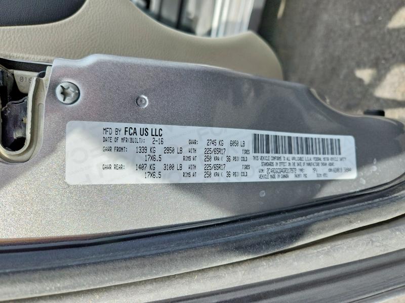 Aukcja sprzedaży 2016 Dodge Grand Caravan, vin: 2C4RDGCG4GR317972, numer aukcji: 63245246