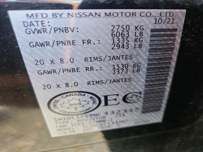 Продажа на аукционе авто 2022 Infiniti Qx60, vin: 5N1DL1FS9NC332317, номер лота: 61841676