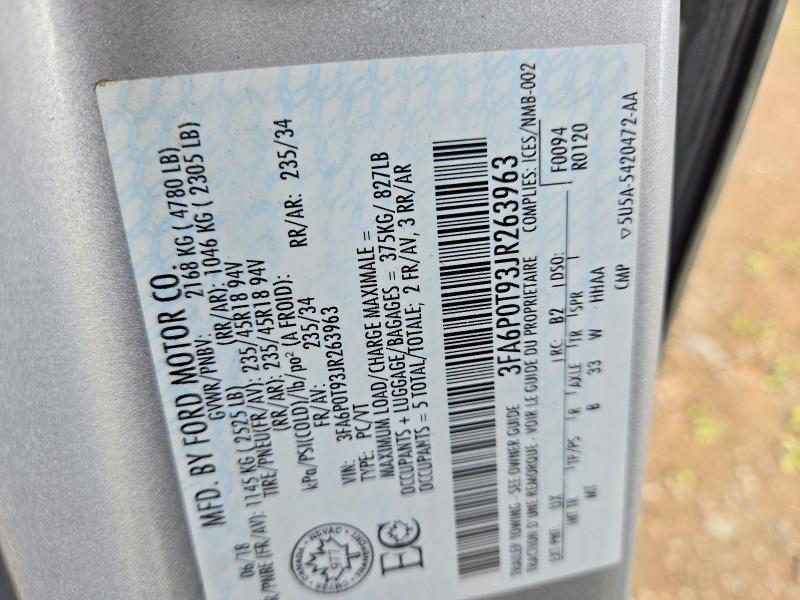Продажа на аукционе авто 2018 Ford Fusion, vin: 3FA6P0T93JR263963, номер лота: 60297826