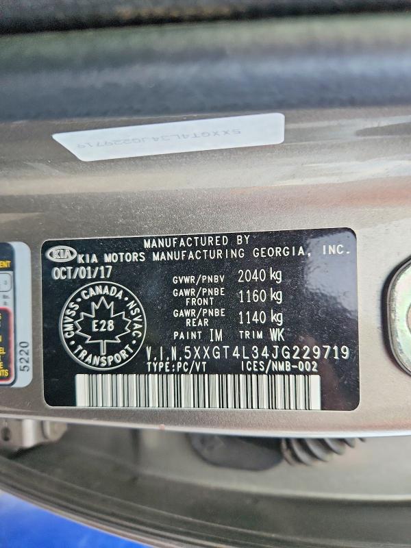 65101826 :رقم المزاد ، 5XXGT4L34JG229719 vin ، 2018 Kia Optima مزاد بيع