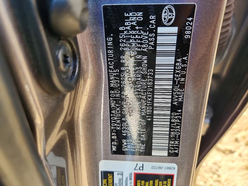 2015 Toyota Camry Hybrid მანქანა იყიდება აუქციონზე, vin: 4T1BD1FKXFU163733, აუქციონის ნომერი: 66596766