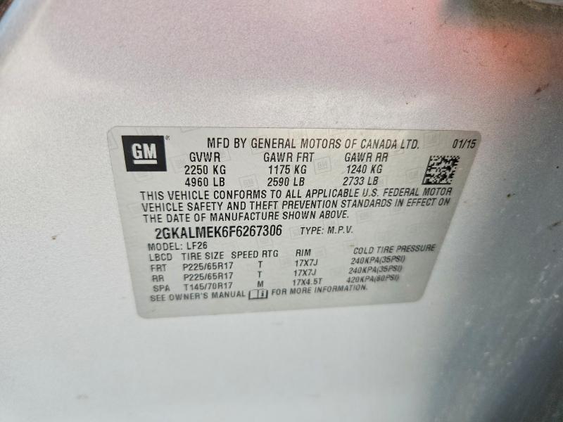 65358476 :رقم المزاد ، 2GKALMEK6F6267306 vin ، 2015 Gmc Terrain مزاد بيع