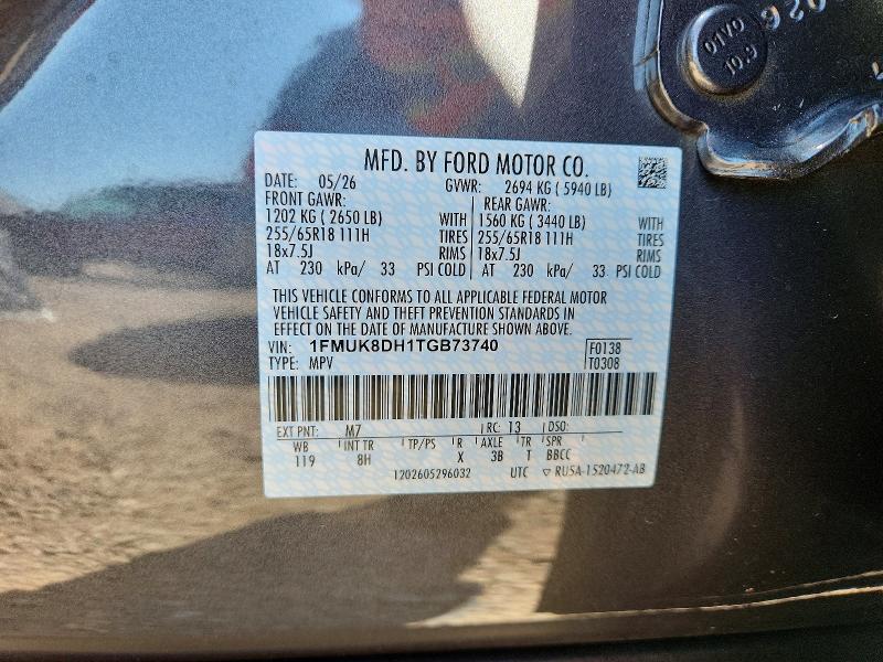 Продаж на аукціоні авто 2026 Ford Explorer, vin: 1FMUK8DH1TGB73740, номер лоту: 64812086