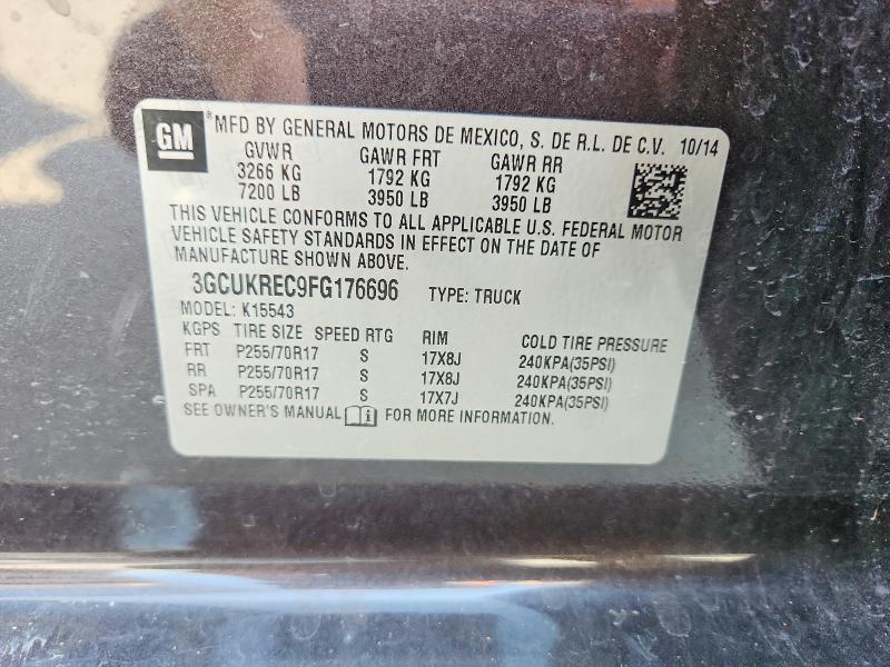 Продаж на аукціоні авто 2015 Chevrolet Silverado, vin: 3GCUKREC9FG176696, номер лоту: 63608366