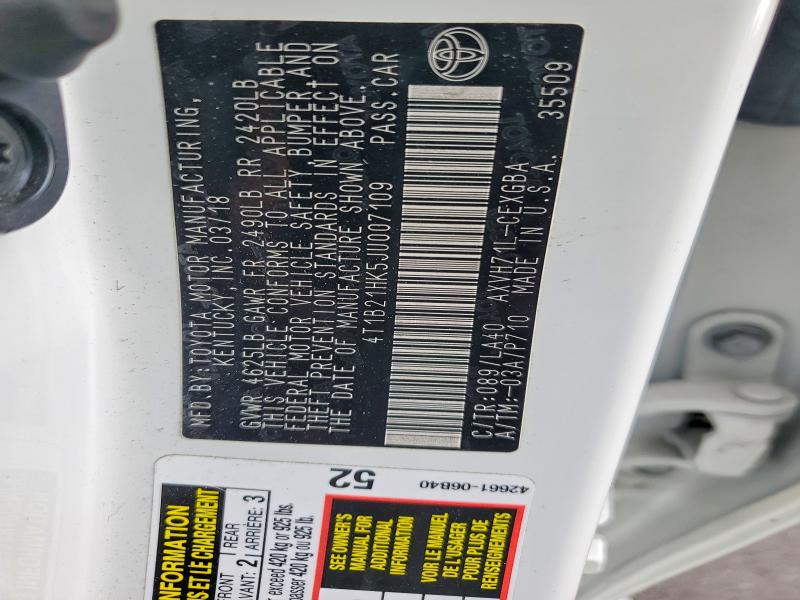Продажа на аукционе авто 2018 Toyota Camry Hybrid, vin: 4T1B21HK5JU007109, номер лота: 65179756