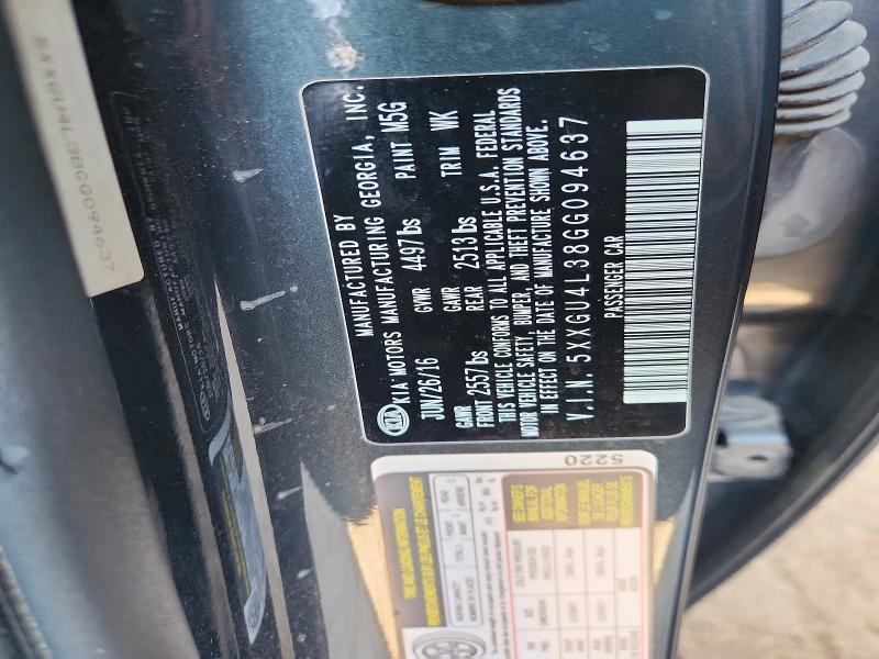 63644486 :رقم المزاد ، 5XXGU4L38GG094637 vin ، 2016 Kia Optima مزاد بيع
