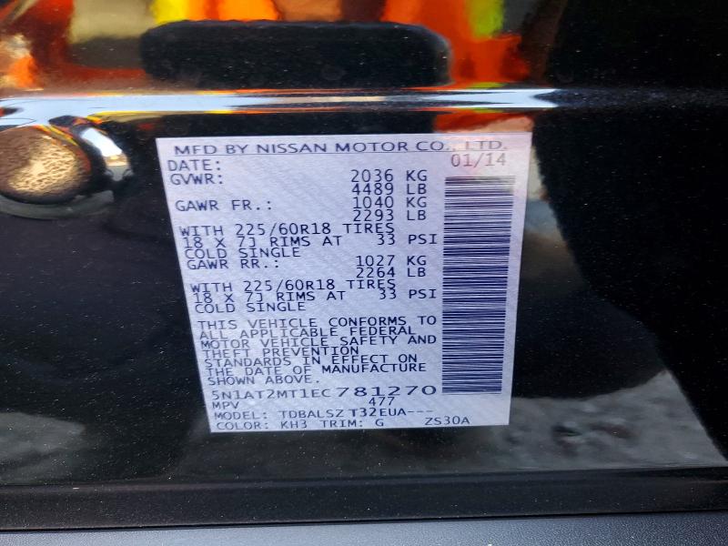 Aukcja sprzedaży 2014 Nissan Rogue, vin: 5N1AT2MT1EC781270, numer aukcji: 64321556