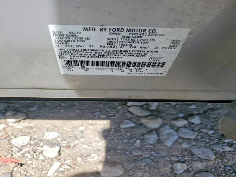 65451826 :رقم المزاد ، 2FMPK3J95KBC35191 vin ، 2019 Ford Edge مزاد بيع