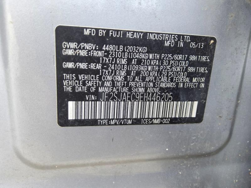 Aukcja sprzedaży 2014 Subaru Forester, vin: JF2SJAEC9EH446205, numer aukcji: 63494986