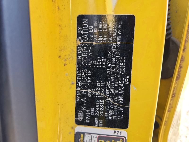 66604356 :رقم المزاد ، KNDJP3A50F7131800 vin ، 2015 Kia Soul مزاد بيع