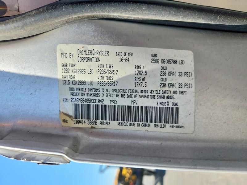 63389636 :رقم المزاد ، 2C4GM68405R331042 vin ، 2005 Chrysler Pacifica مزاد بيع