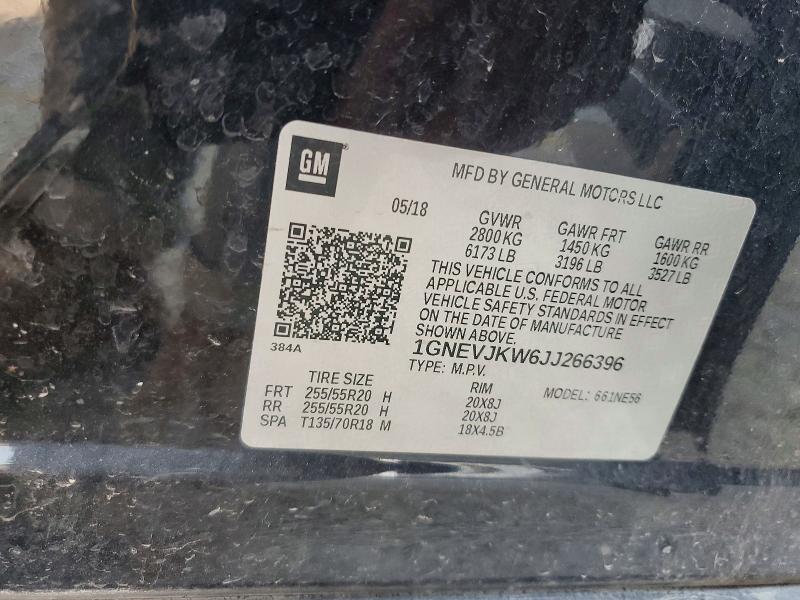 Продажа на аукционе авто 2018 Chevrolet Traverse, vin: 1GNEVJKW6JJ266396, номер лота: 66062406