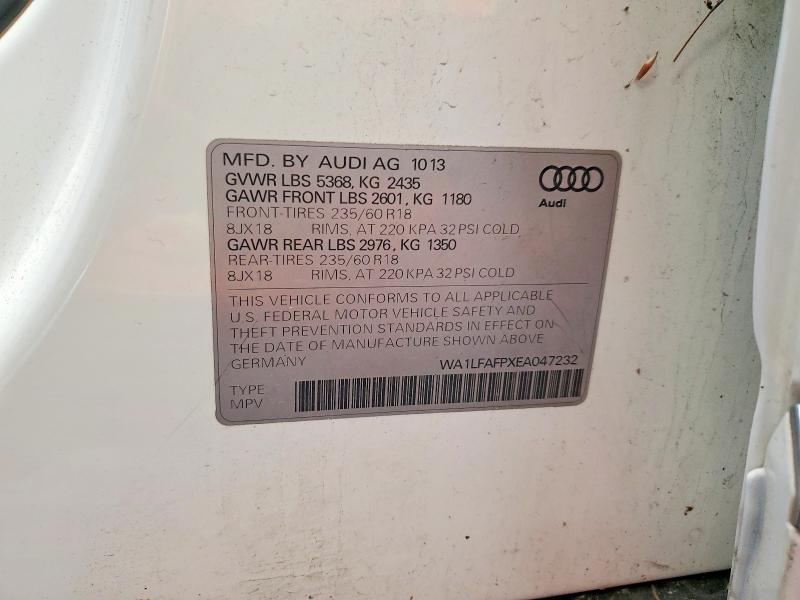 Aukcja sprzedaży 2014 Audi Q5, vin: WA1LFAFPXEA047232, numer aukcji: 64101816