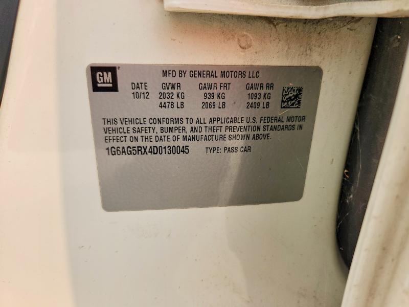 66422036 :رقم المزاد ، 1G6AG5RX4D0130045 vin ، 2013 Cadillac Ats مزاد بيع