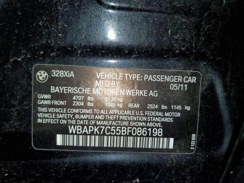 63666526 :رقم المزاد ، WBAPK7C55BF086198 vin ، 2011 Bmw 328 مزاد بيع