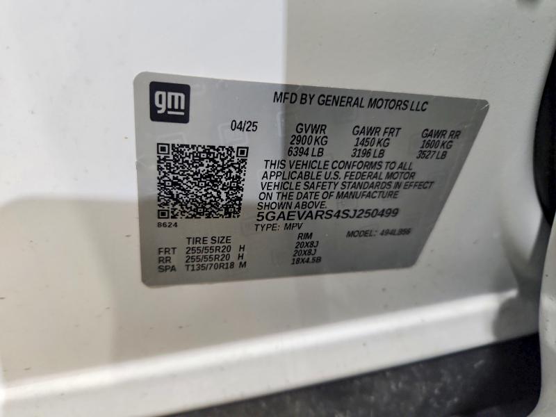 Aukcja sprzedaży 2025 Buick Enclave, vin: 5GAEVARS4SJ250499, numer aukcji: 64321526