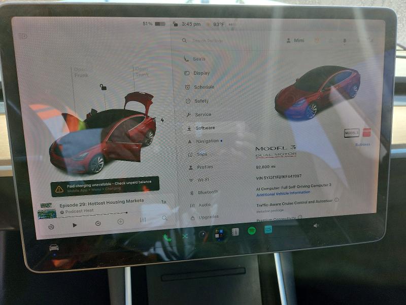 Aukcja sprzedaży 2019 Tesla Model 3, vin: 5YJ3E1EB1KF447097, numer aukcji: 66026656